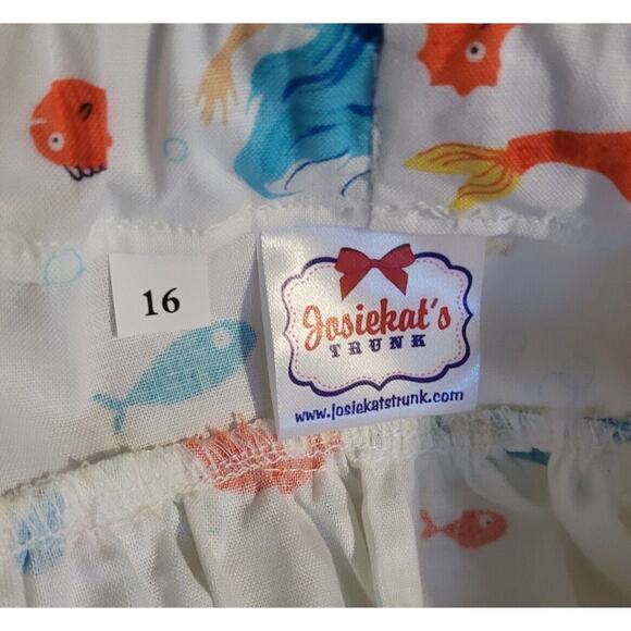 Girls Sz 16 SKIRT Mermaid Aquatic Friends Josiekat's Trunk Colorful Poodle White - Picture 3 of 3